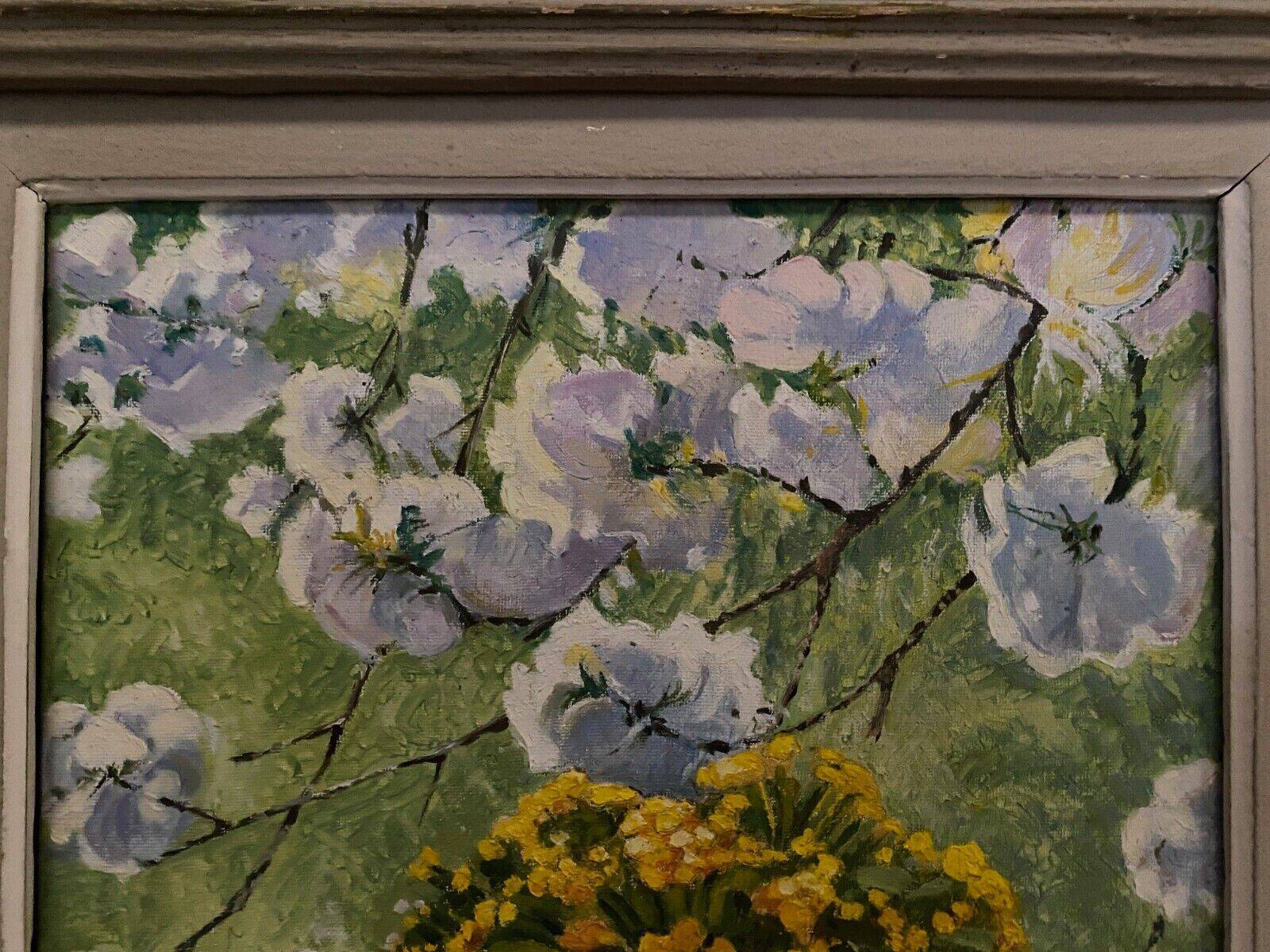 Oil on canvas still life M. Joubert 1956 bouquet of flowers