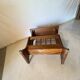 Turned wood magazine rack side table – vintage rustic style