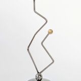 Pair of stainless steel candle holders 80s