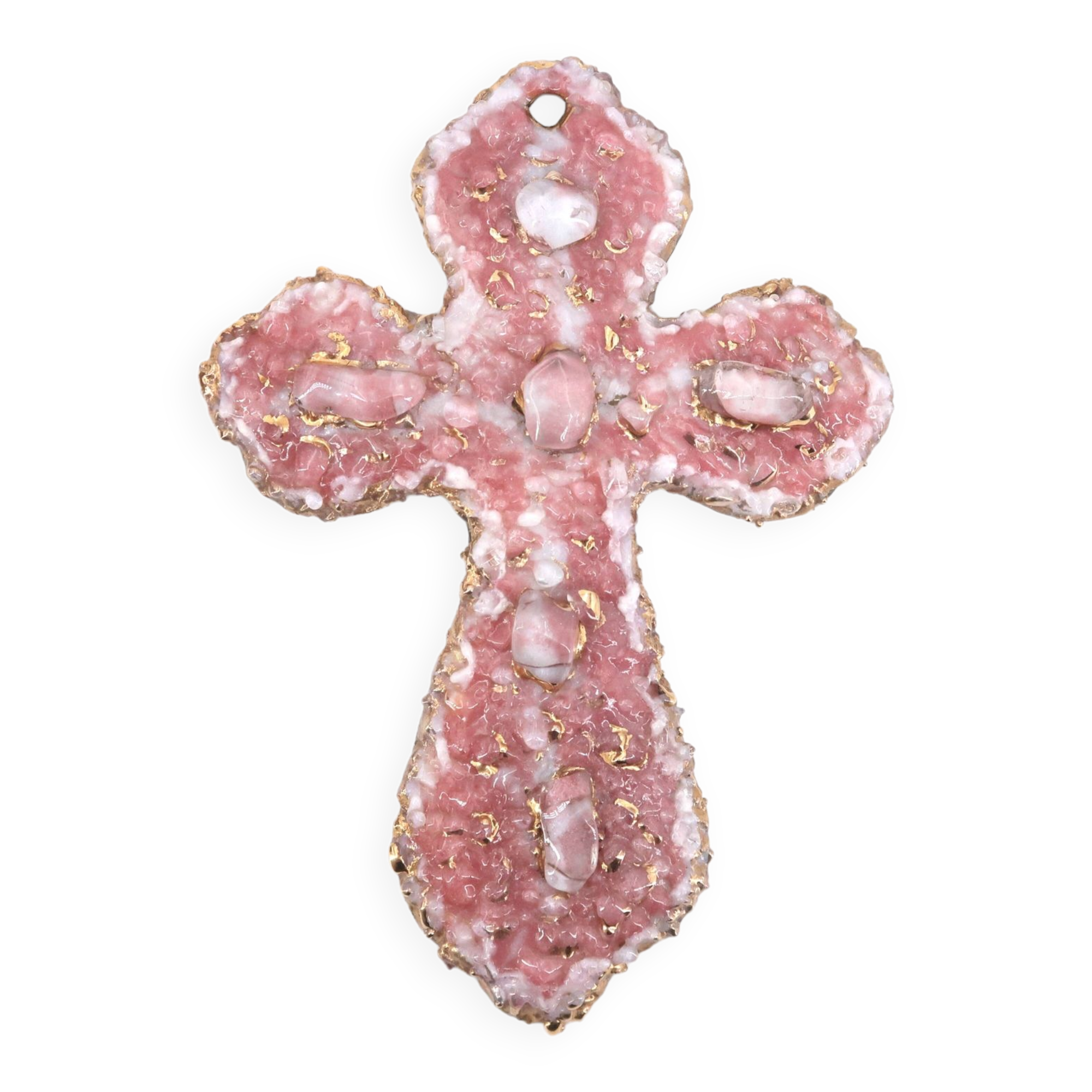 Wall cross by Louise Arnaud, Limoges Art enamels, 1970s