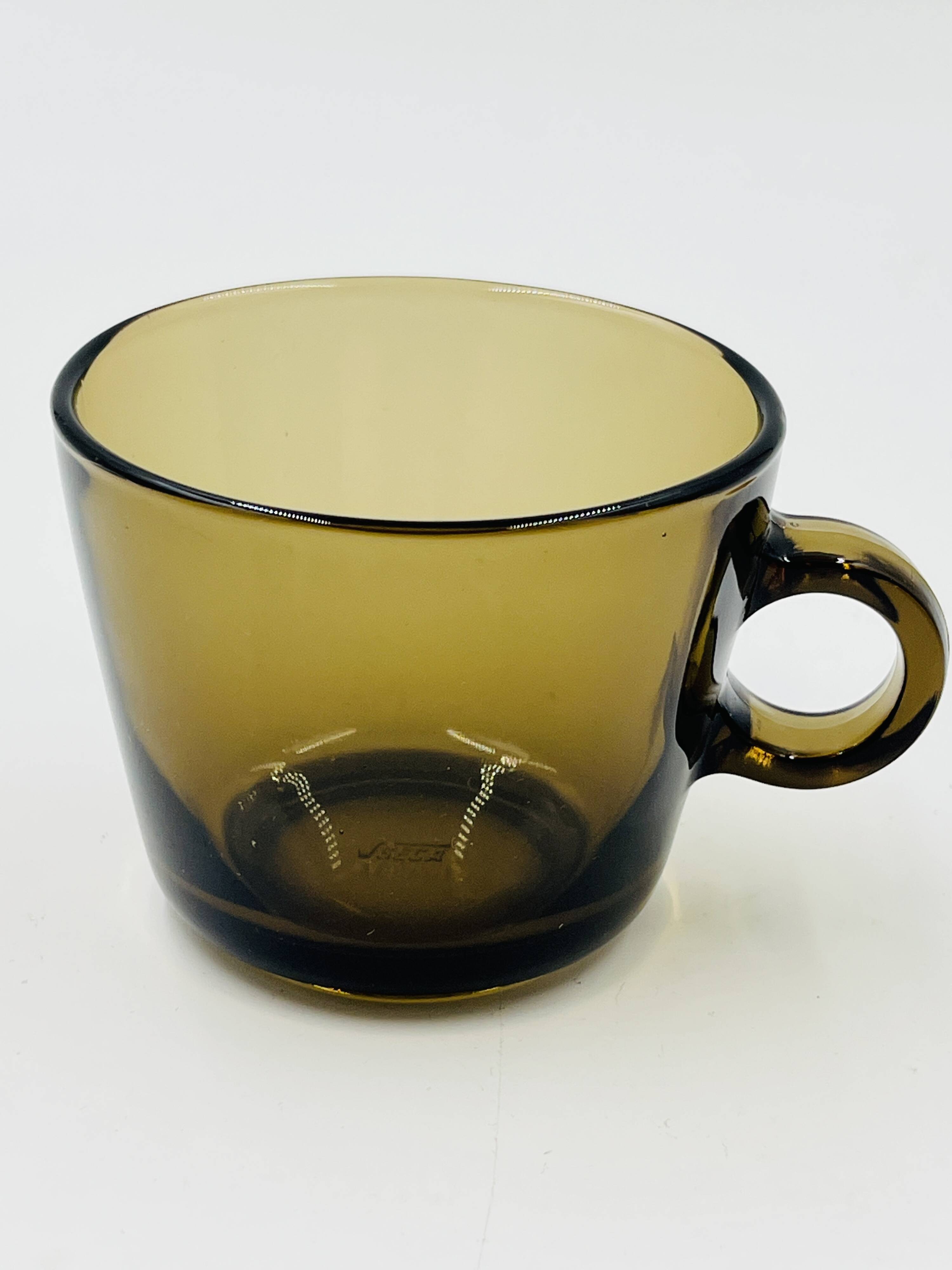 Lot of 6 Vintage Amber Glass Service Station Cups
