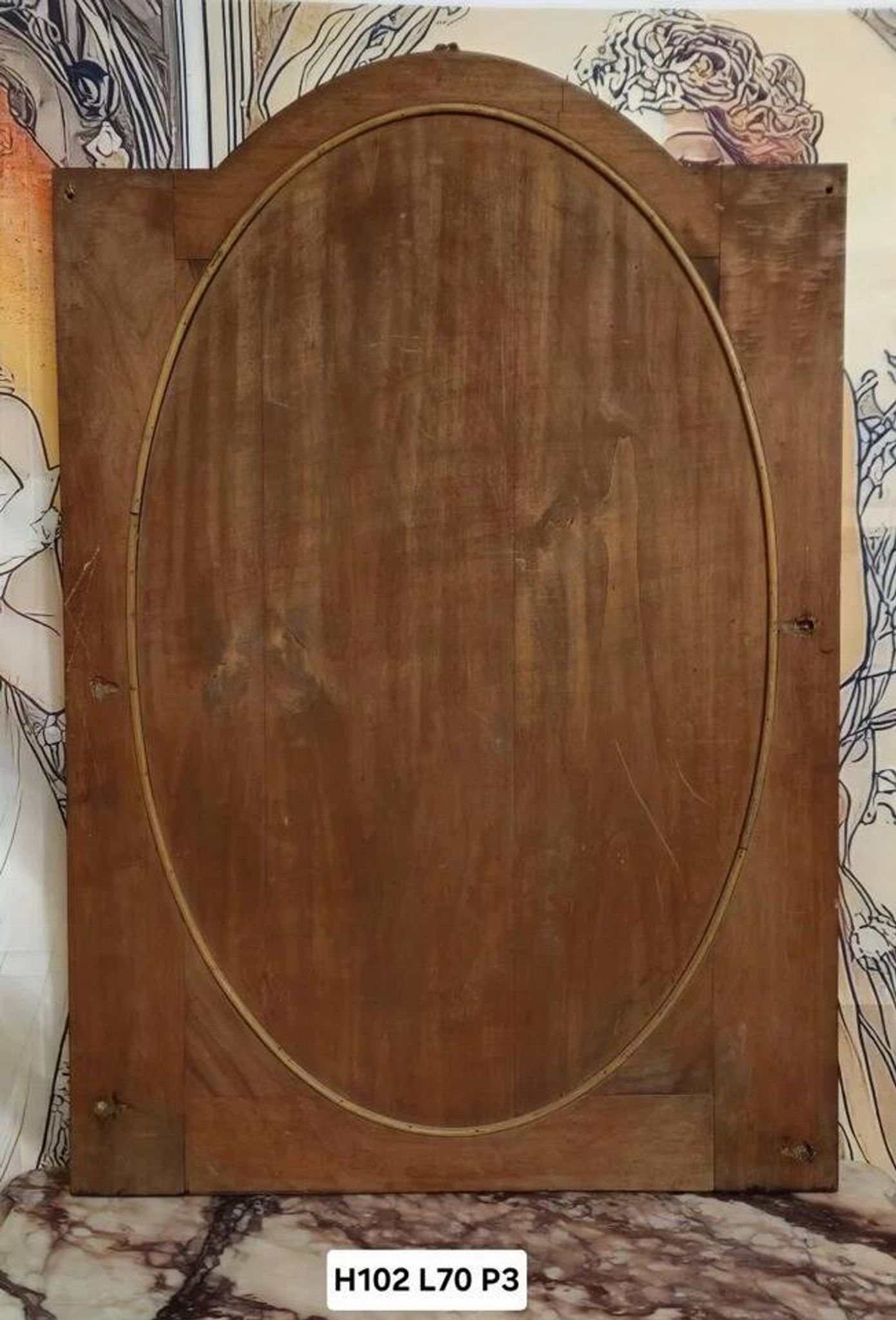 Mirror from the Napoleonic III era, second half of the 19th century in burl and bronze.