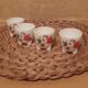 4 coquetiers décor floral, Arcopal, années 70s