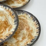 Red earthenware dessert plate