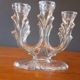 Vintage tripod candle holder from the 70s in molded glass