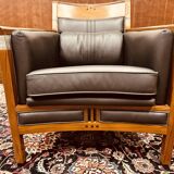 Classic Art Deco Armchair Black Low