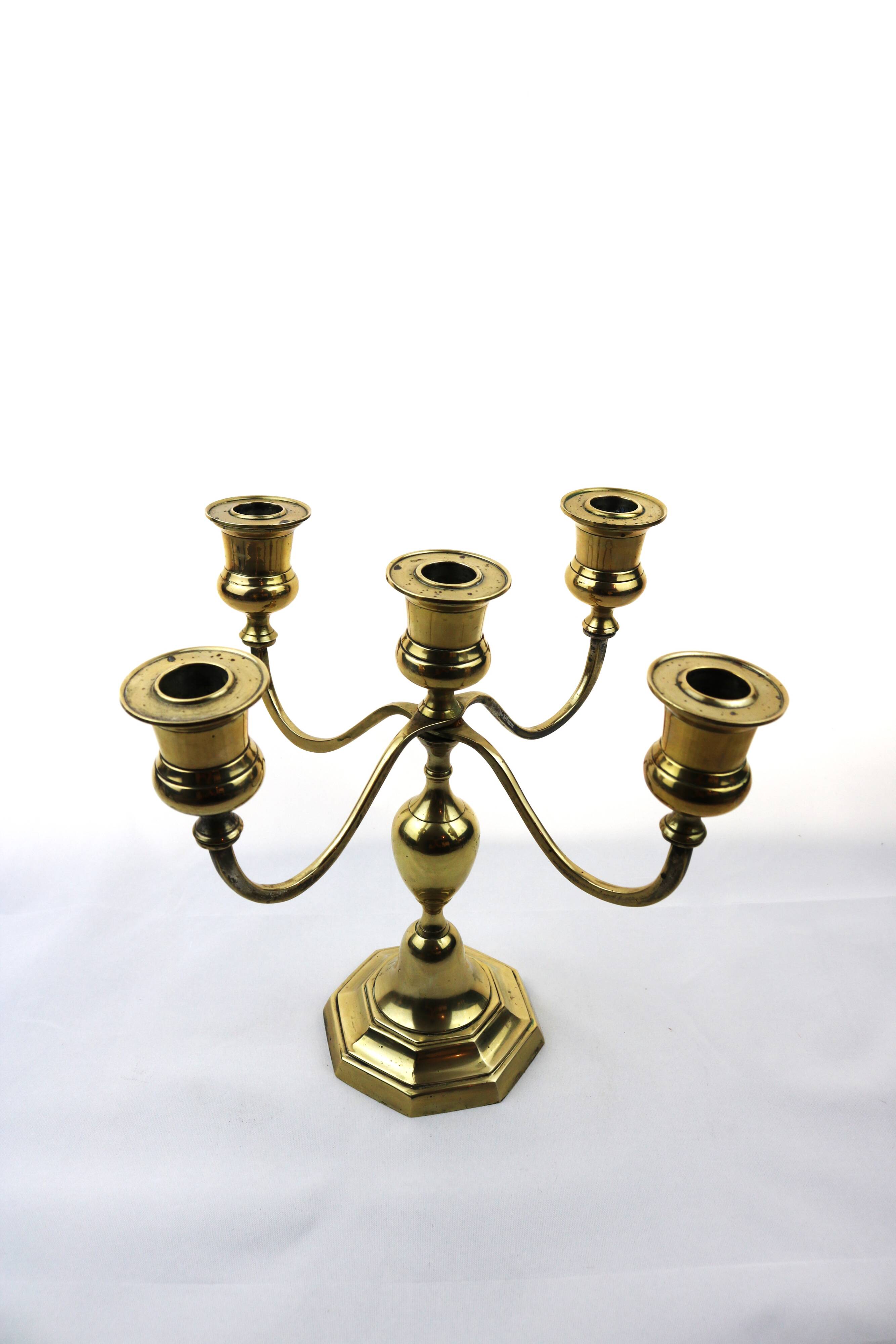 Golden 5-arm candlestick