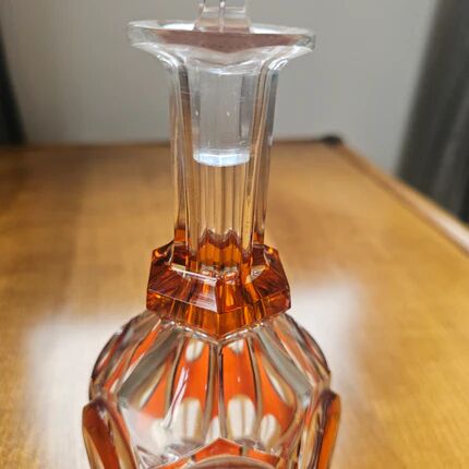 Orange crystal carafe Val Saint-Lambert - 1950s