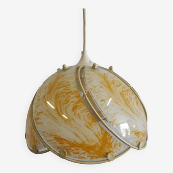 Luminaire en verre, jaune et blanc