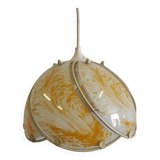Glass light fixture, yellow and white