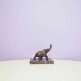 Black Marble Bookend Elephant