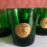 Lot de 7 verres verts italiens de byrrh