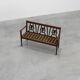 Belgium art deco bench in oak wood 1920s