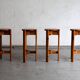 Ensemble de 4 tabourets de bar, design français, années 1970