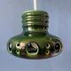 Green ceramic suspension Mid-Century - pendant lamp West Germany