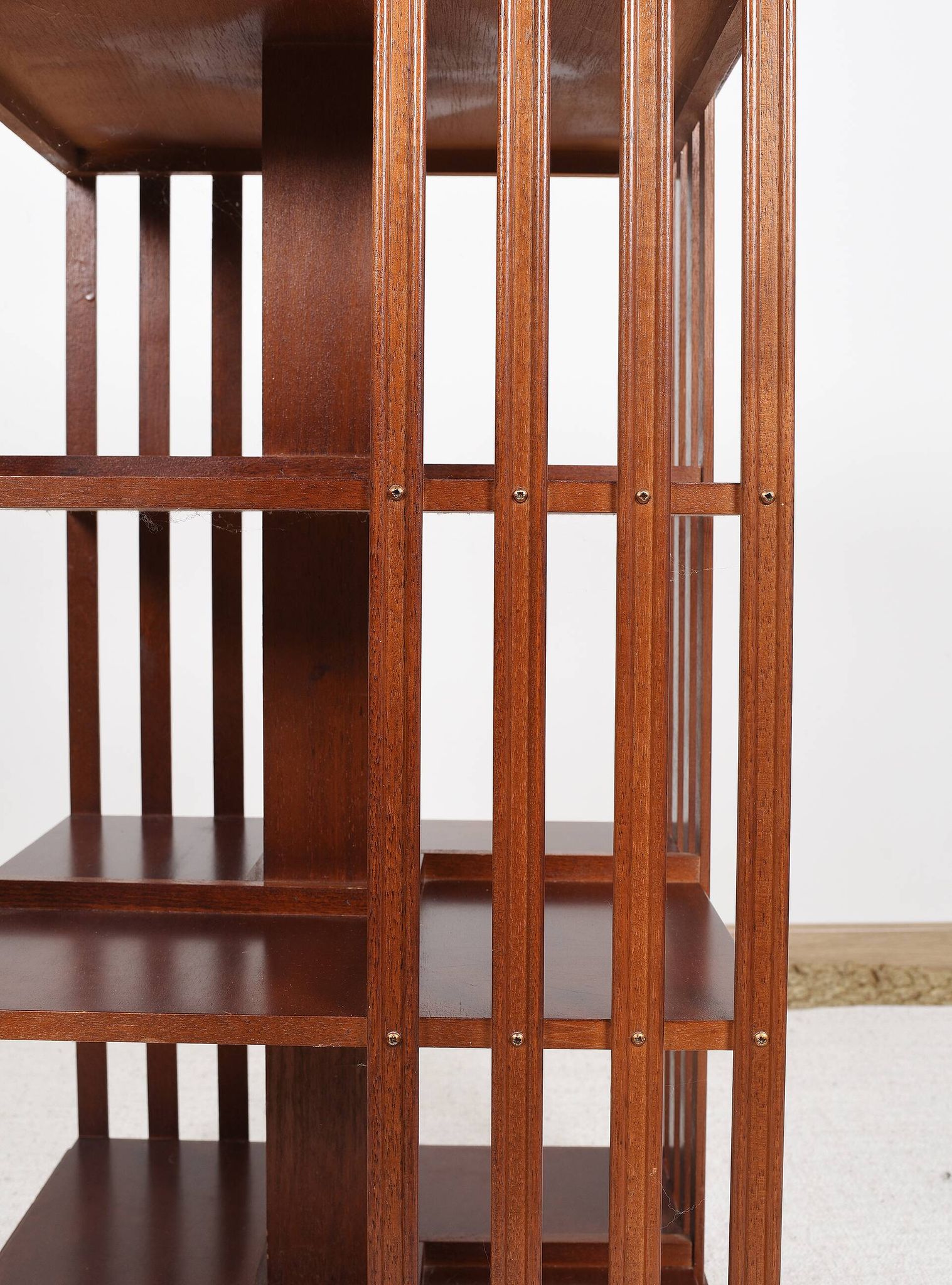 Revolving bookcase, rotating furniture (book mill), mahogany, three floors.