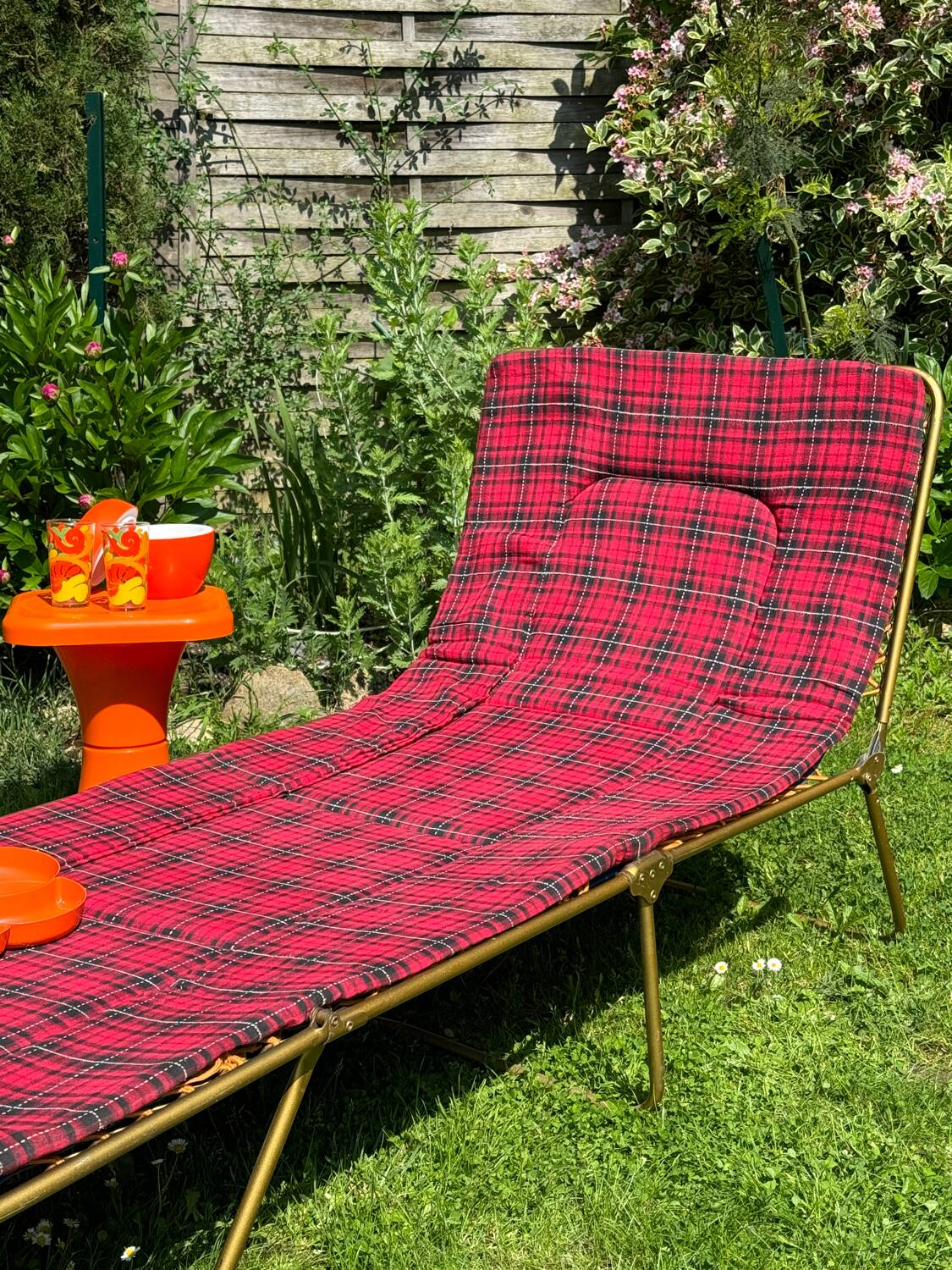 Vintage Lafuma folding sun lounger