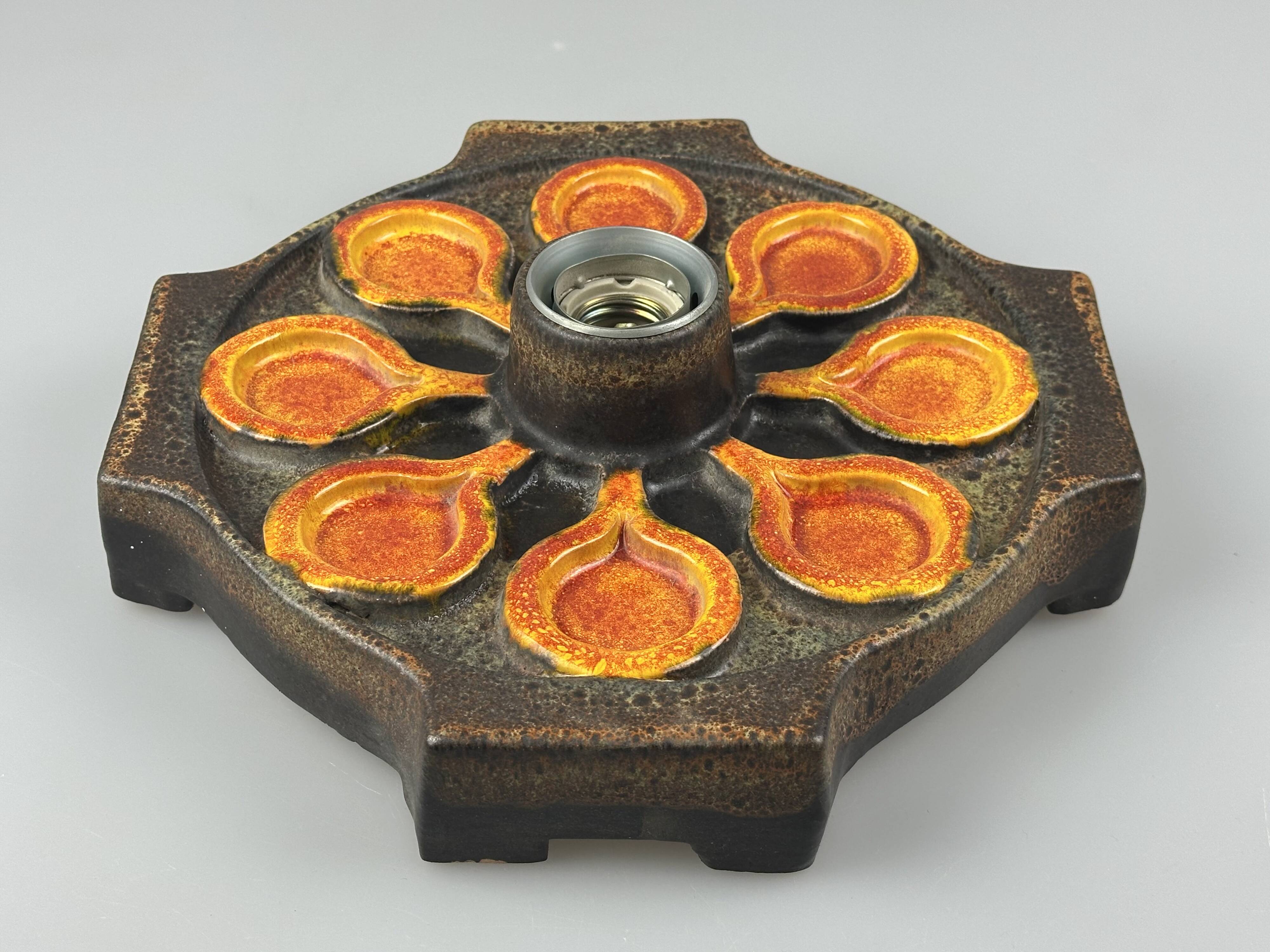 1960s/1970s Ceramic Wall Sconce, Mid-Century Space Age Design