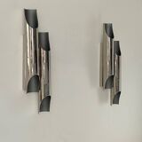 Paire d’appliques doubles vintage en métal chromé par Delightfull Galiano