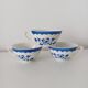 Set of 3 cups, blue floral decoration