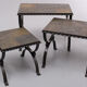 Slate stone brutalist nesting tables, 1970s, france