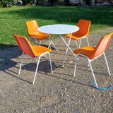 Vintage iron and plastic garden furniture