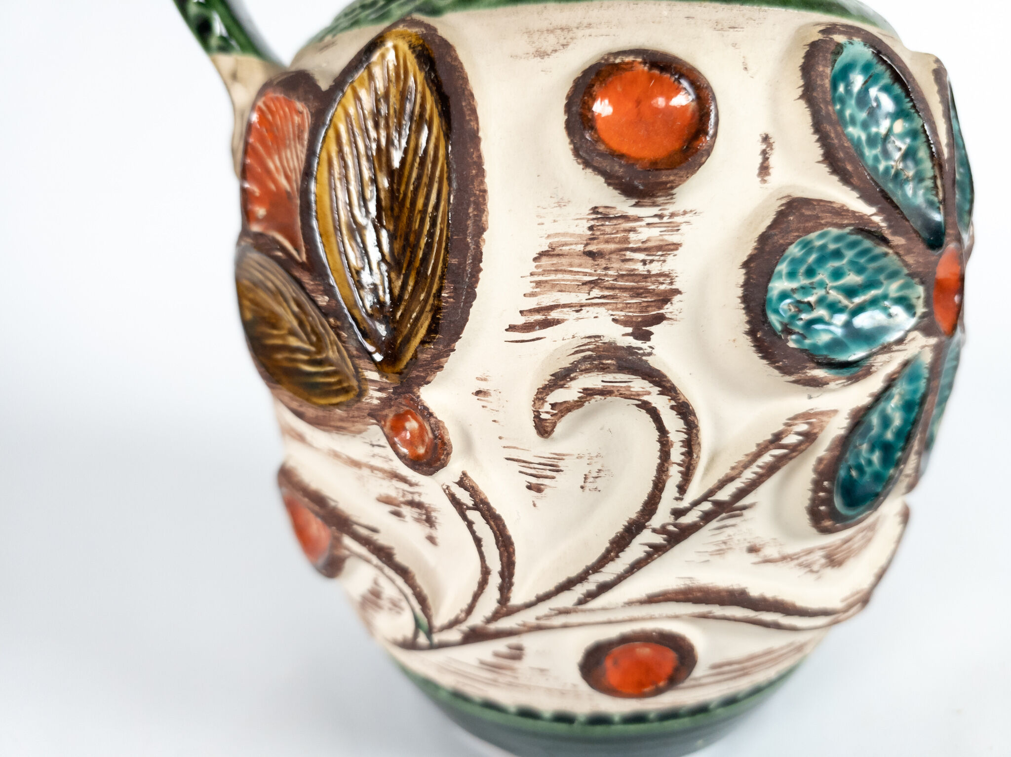 Vase Bay Keramik - modèle 95-25 - W-Allemagne - décor fleurs - 1970's