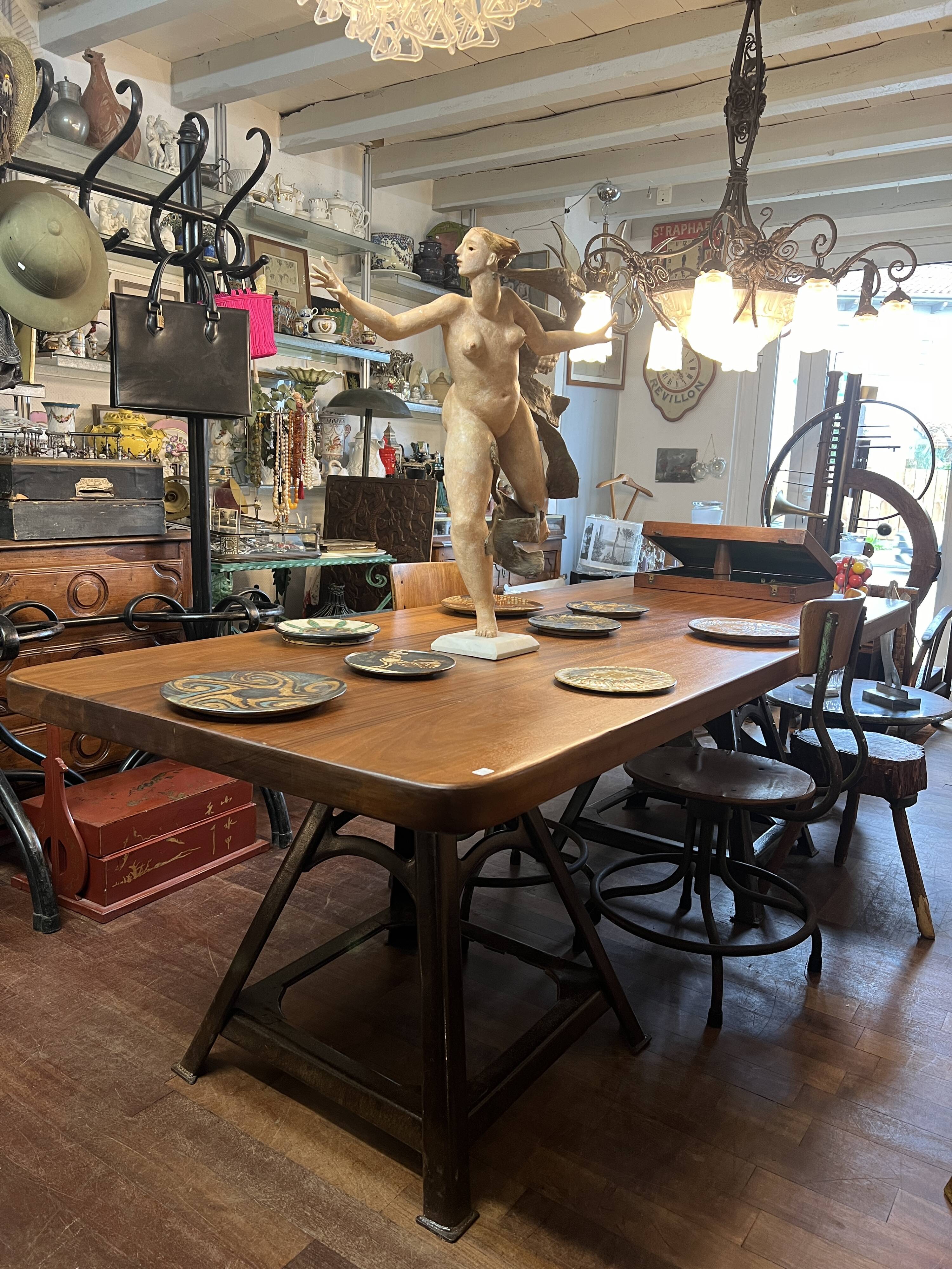 Large table with industrial legs