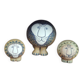 Set of 3 ceramic lions by Lisa Larson / Gustavsberg