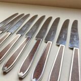 Old box 12 knives Art Deco Bakelite and chromed metal Apollonox