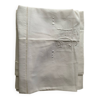 Drap ancien brodé