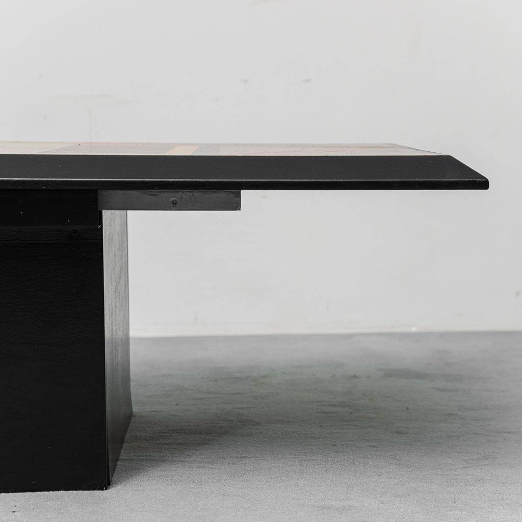 Wooden coffee table with storage compartment, Italy, 1970s, vintage modernism