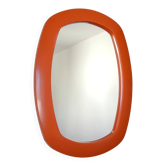 Miroir spatial orange rare des années 1970 | Miroir mural pop art vintage yougoslave