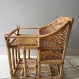 vintage rattan bamboo baby doll chair