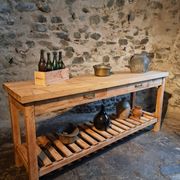 Old French baker's table – kitchen island / work table in solid chestnut with drawers.