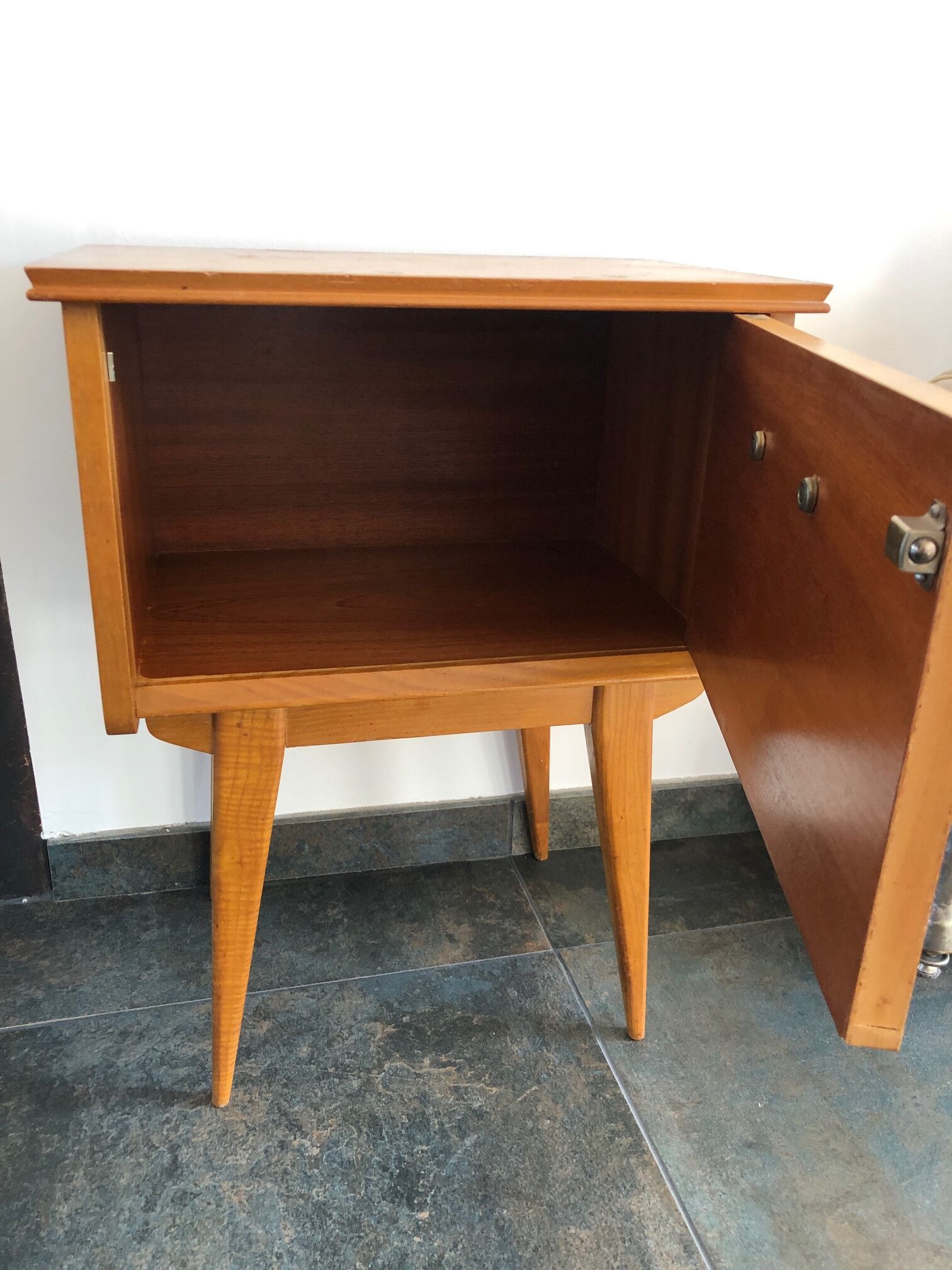 Vintage bedside compass feet