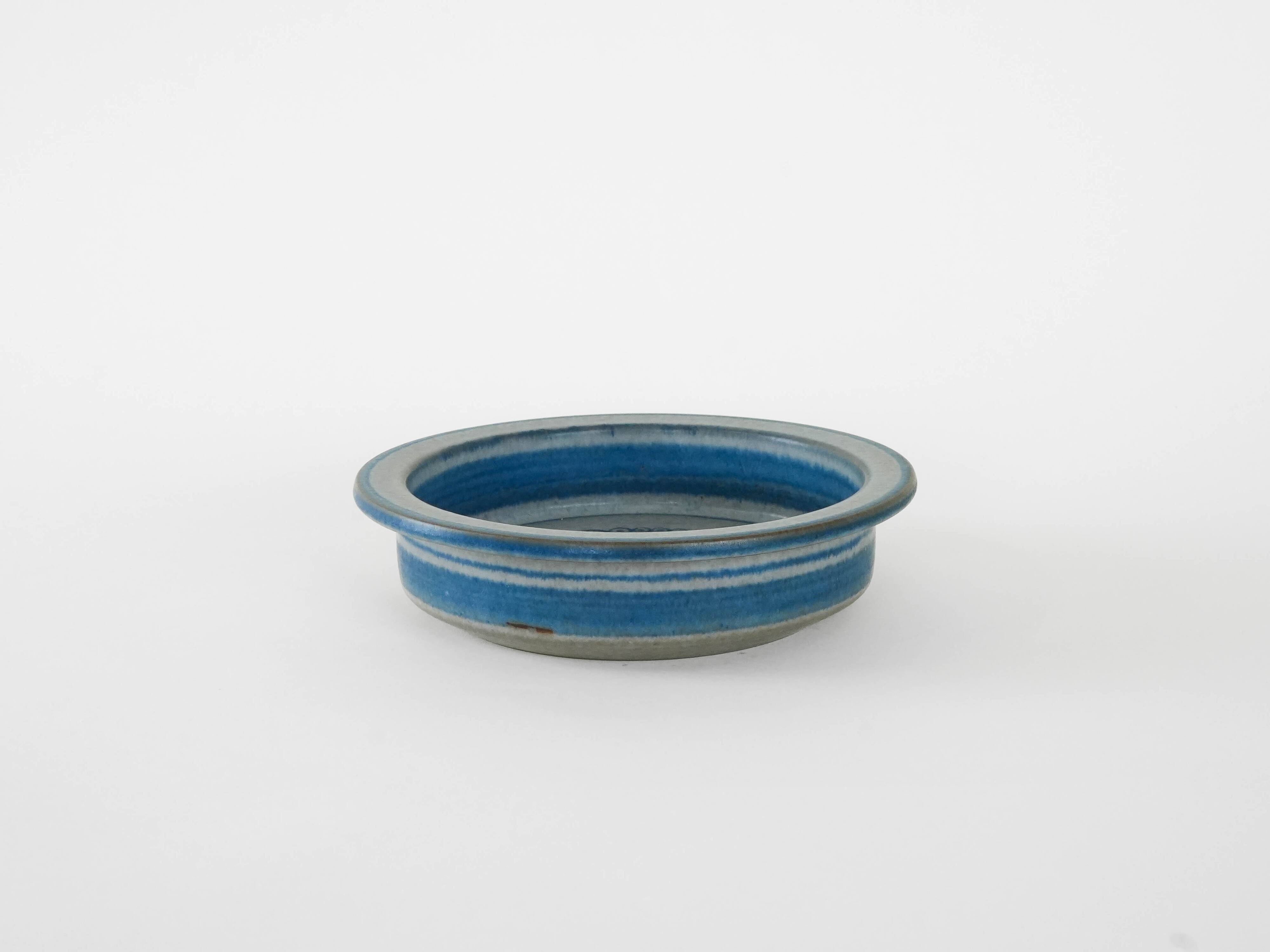 Blue ceramic bowl, Danish design, 1960s, manufacturer: MA&S, designer: Mari