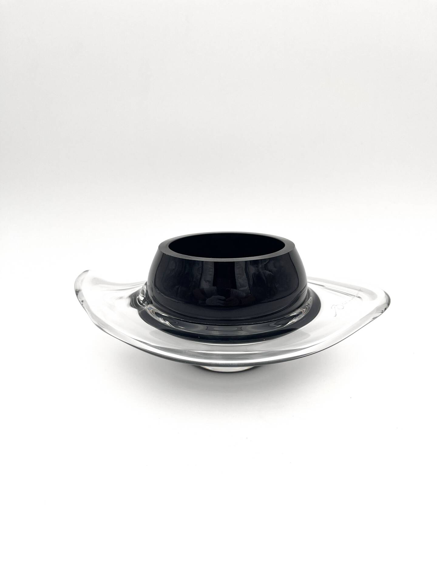 Coupe Vide-Poche Design Verre d'Art Soufflé Signé Ioan Barna
