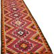 Turkish Handwoven Vintage Herki Kilim 105 cm x 340 cm