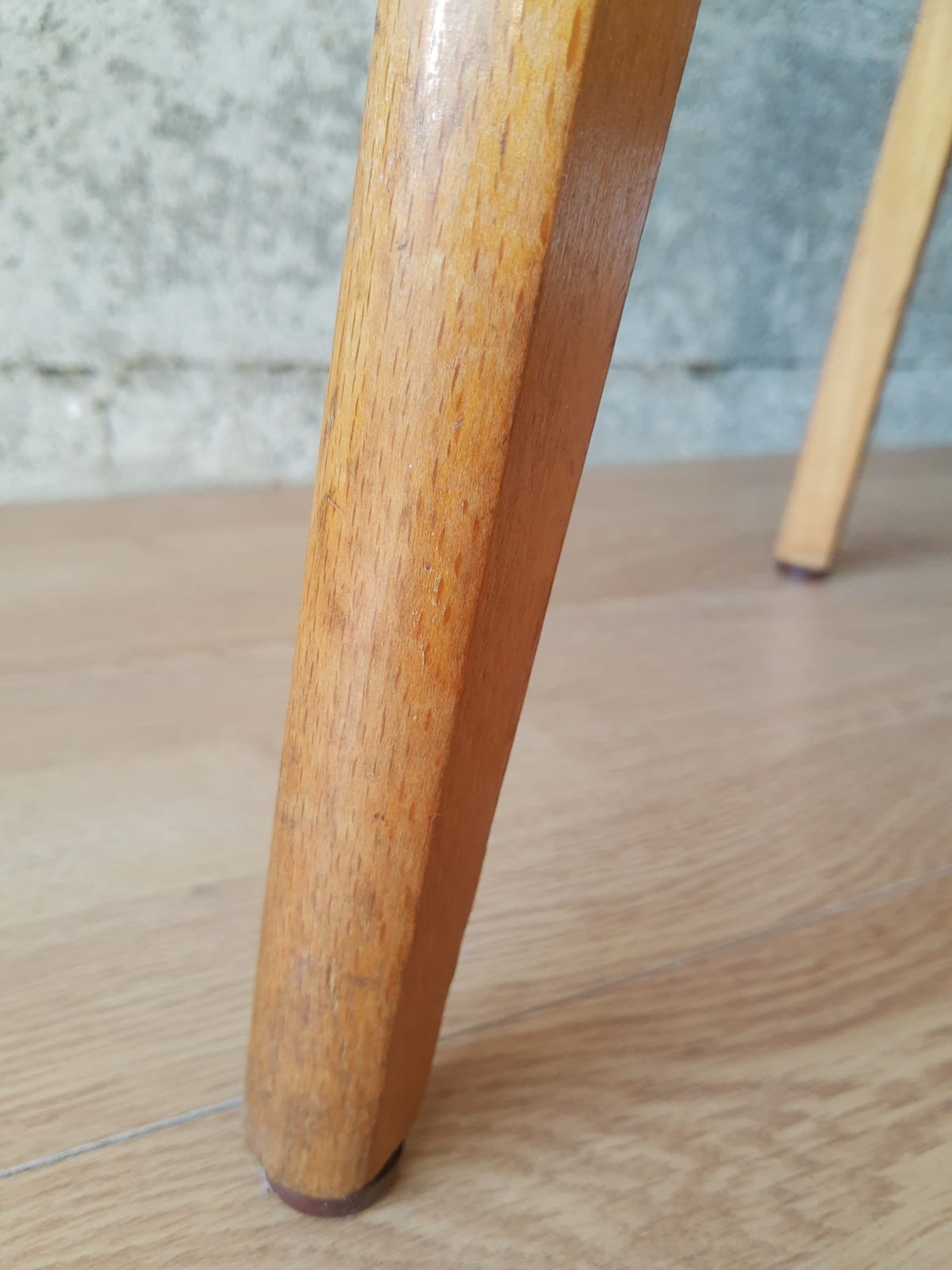 Beech chair compass feet 50s- 60s vinyl - vintage