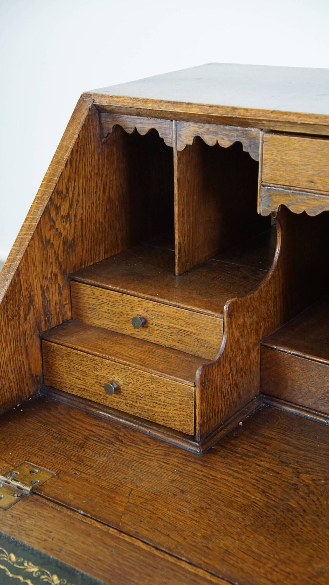 Large antique English oak secretaire from the 18th century
