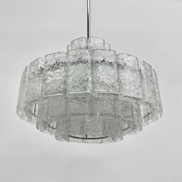 Chandelier en verre Doria Leuchten de design des années 50, années 1970