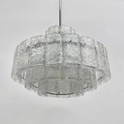 Mid-century design Doria Leuchten glass chandelier, 1970s