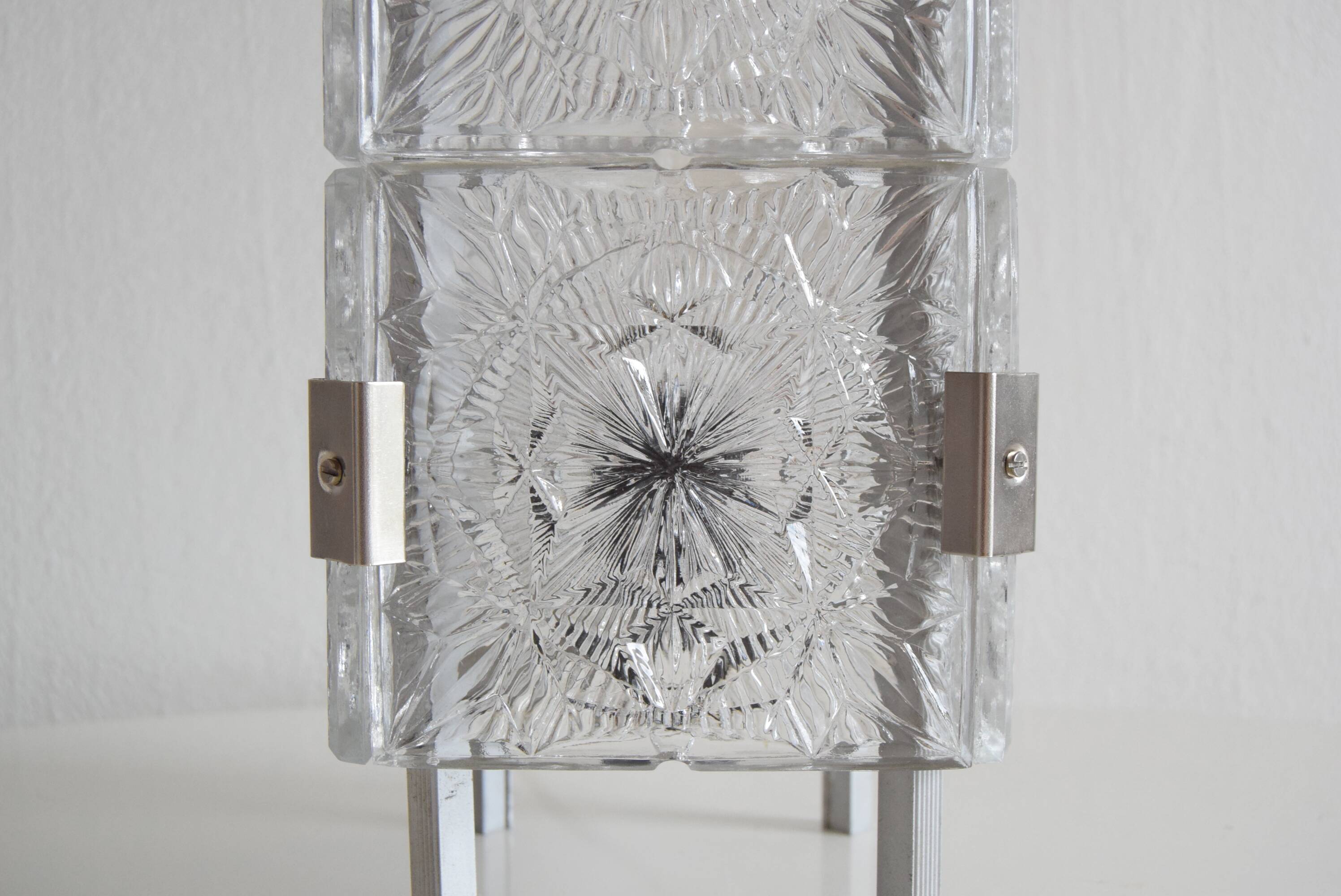 Vintage Glass  Table Lamp by Josef Hejtman for Kamenicky Senov,Czechoslovakia,1960's.