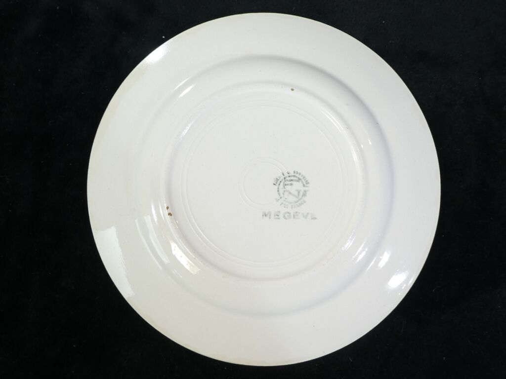 6 dessert plates in faience new model geneve small blue flower