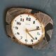 Vintage formica clock rectangular silent wall pendulum "Beroz black gold"
