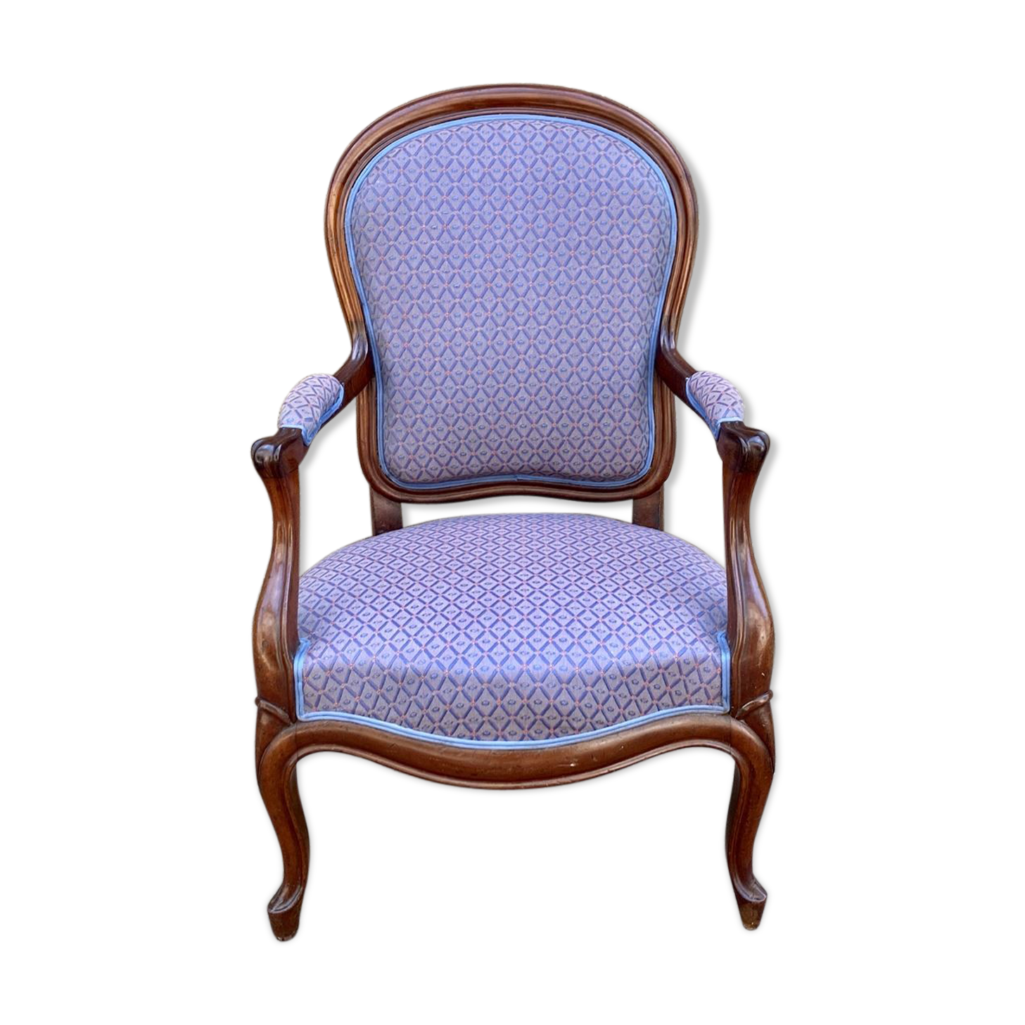 Fauteuil crapaud Style Napoléon III ocre jaune vintage, années 40 Selency