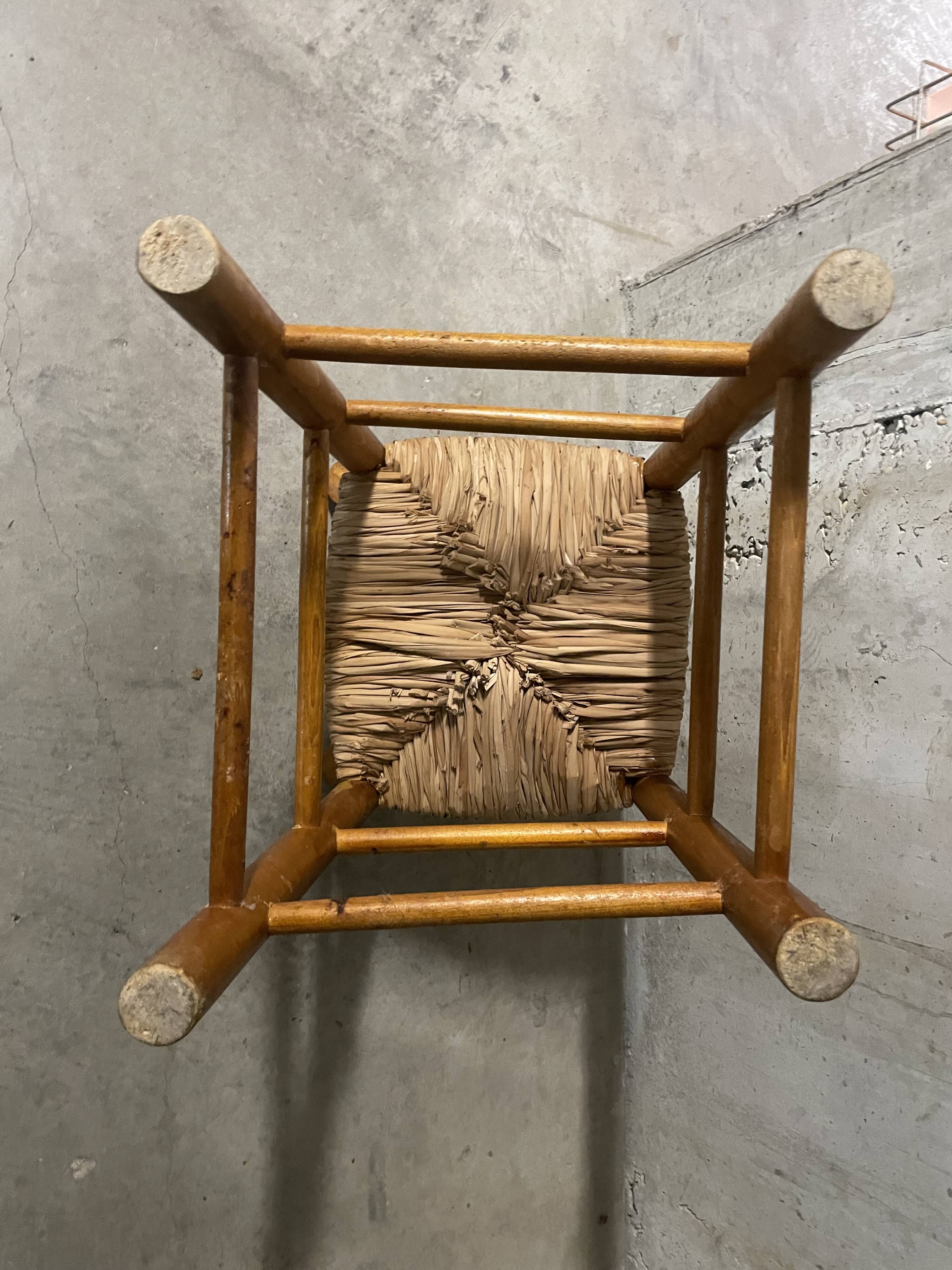 High straw chair for children