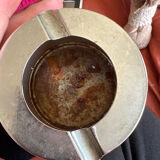 Vintage table set: lighter + marine-themed pots – retro style