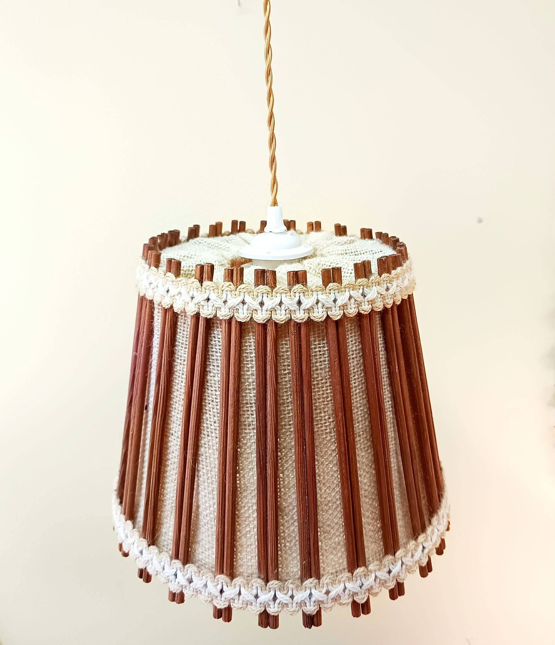 Scandinavian rattan and jute fabric suspension 1970